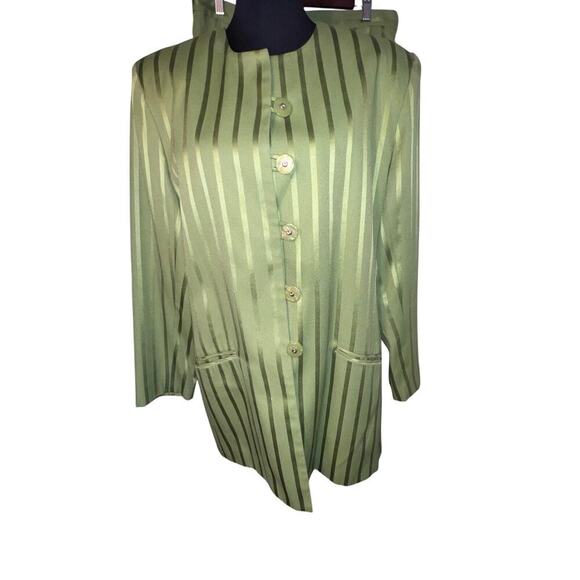 Chad Stevens Womens size18W skirt jacket set padded vent striped USA vintage ￼ - Picture 3 of 13